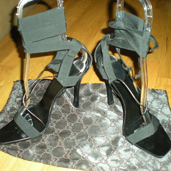 Vintage Gucci Brighton ribbon heels RARE!! Sz 9.5 - Picture 7 of 9